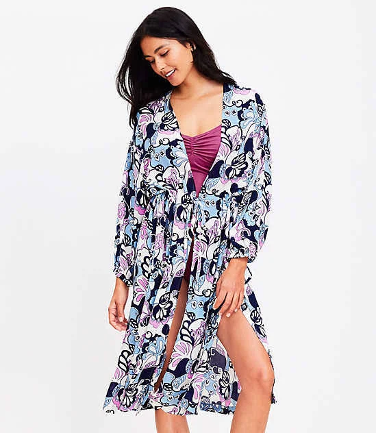 outerwear Loft Beach Floral Kimono LOFT $14.82