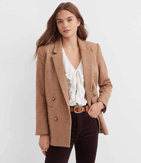 blazer Loft Women's Herringbone Relaxed Blazer LOFT $42.45