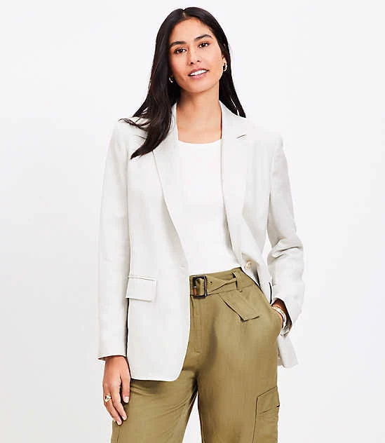 blazer Loft Women's Tall Oversized Linen Cotton Blazer LOFT $48.82