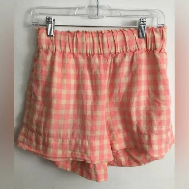 matching set Lou & Grey Shorts | Lou & Grey Gingham Pull On Linen Shirts Size Xs | Color: Orange | Size: Sp | Maribelecheverr's Closet Poshmark $10
