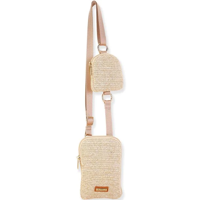 bag McKenzie Straw Crossbody Bag with Coin Pocket Mermaid Cove $44.99