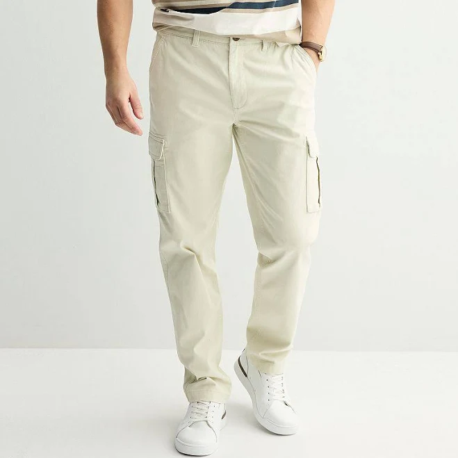 cargo pants Men's Sonoma Goods For Life Straight-Fit Flexwear Cargo Pants, Size: 36X30, Sand Kohl's $26.24