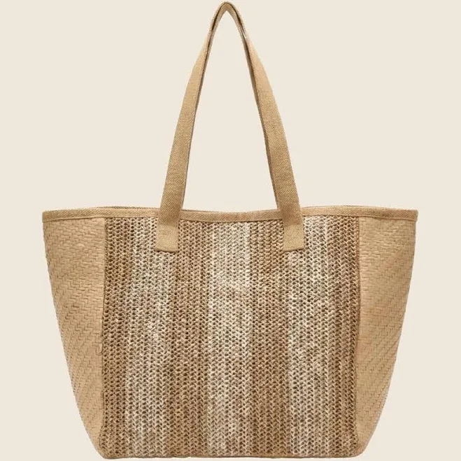 bag Natural Large Straw Woven Tote Bag The Collective Company $32.99
