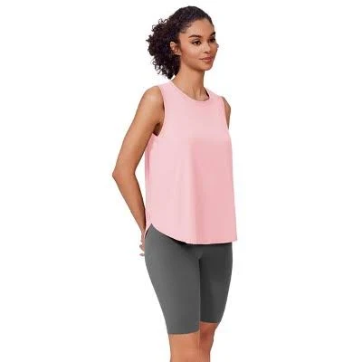 top Pinspark Workout Tank Tops Woman UPF 50+ Yoga Tanks Quick Dry Sleeveless Gym Shirts with Side Slits Loose Fit Athletic Top Target $20.09