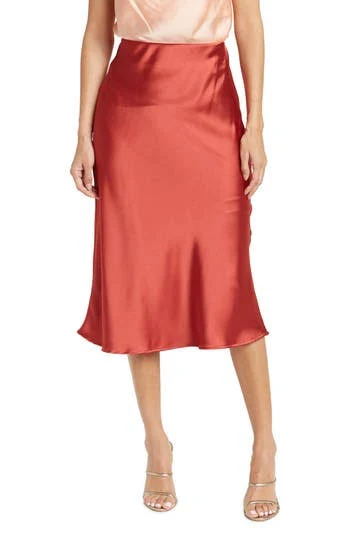 skirt Renee C Satin Midi Skirt Nordstrom Rack $29.97