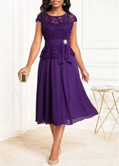 dress Rosewe Round Neck Cap Sleeve Lace Dress rosewe.com $44.98