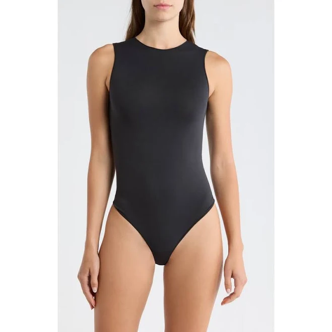 top SKIMS Essential Bodysuits Sleeveless Crewneck Bodysuit in Onyx at Nordstrom, Size Small Nordstrom $68