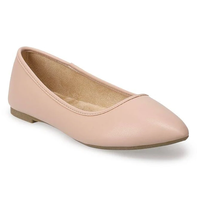 shoes SO Neema Women's Pointed Toe Ballet Flat, Size: 5, Beige Kohl's $11.99