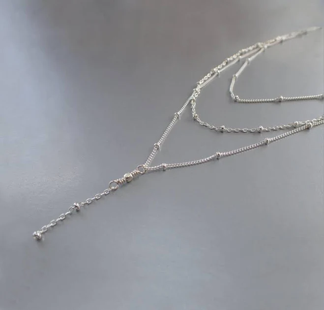 accessory Sterling Silver Multi Strand Beaded Chain Necklace Etsy - JillyJillJewelry $99