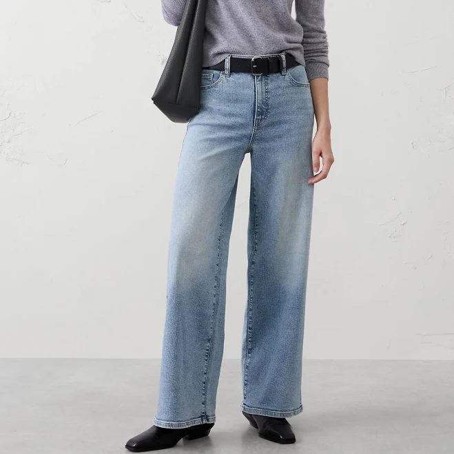 jeans Wide-Leg High-Rise Jeans Banana Republic Factory $60