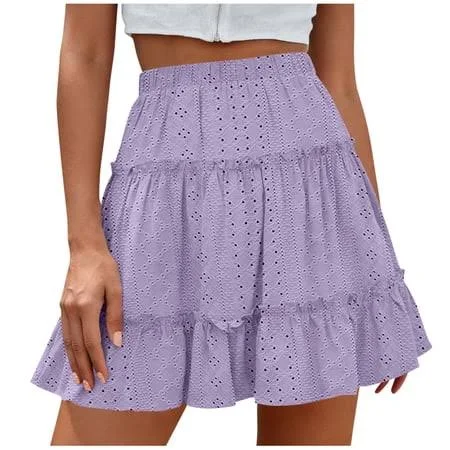 skirt Women's High-Waisted Pleated Peplum Mini Skirt Walmart - luxoti Co.Ltd $11.04