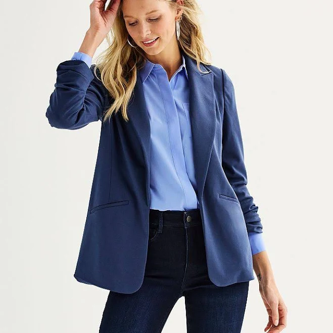 blazer Women's Nine West Knit Open-Front Blazer, Size: Large, Resolute Blue Kohl's $37.49