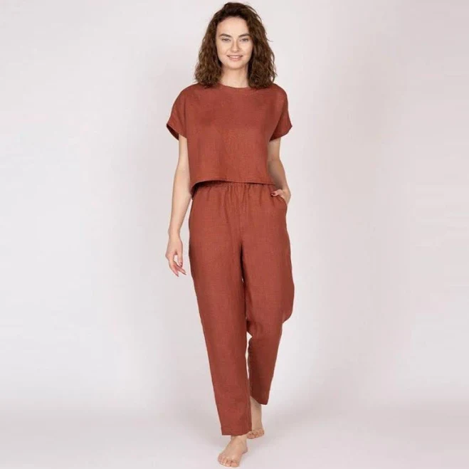 matching set Women's Relaxing Linen Top & Pants Set Etsy - Seller $128.1
