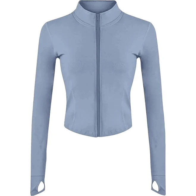 outerwear Women's Slim Fit Full Zip Yoga Jacket with Thumb Holes TikTok Shop $39.99