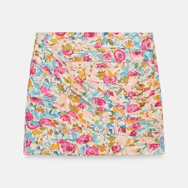 skirt Zara Draped Floral Mini Skirt Zara USA $49.9