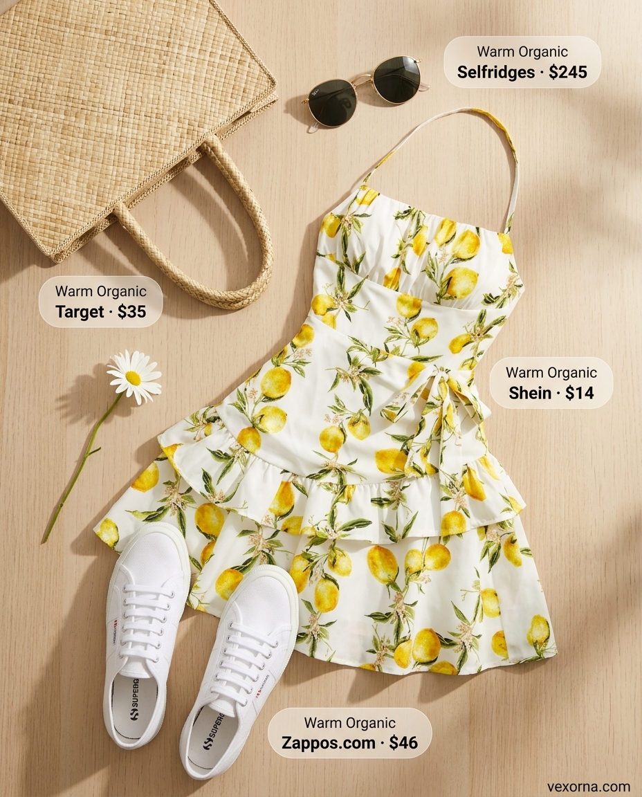 Summer Dopamine Dressing Outfits 2026 - Citrus Grove Sundress outfit idea