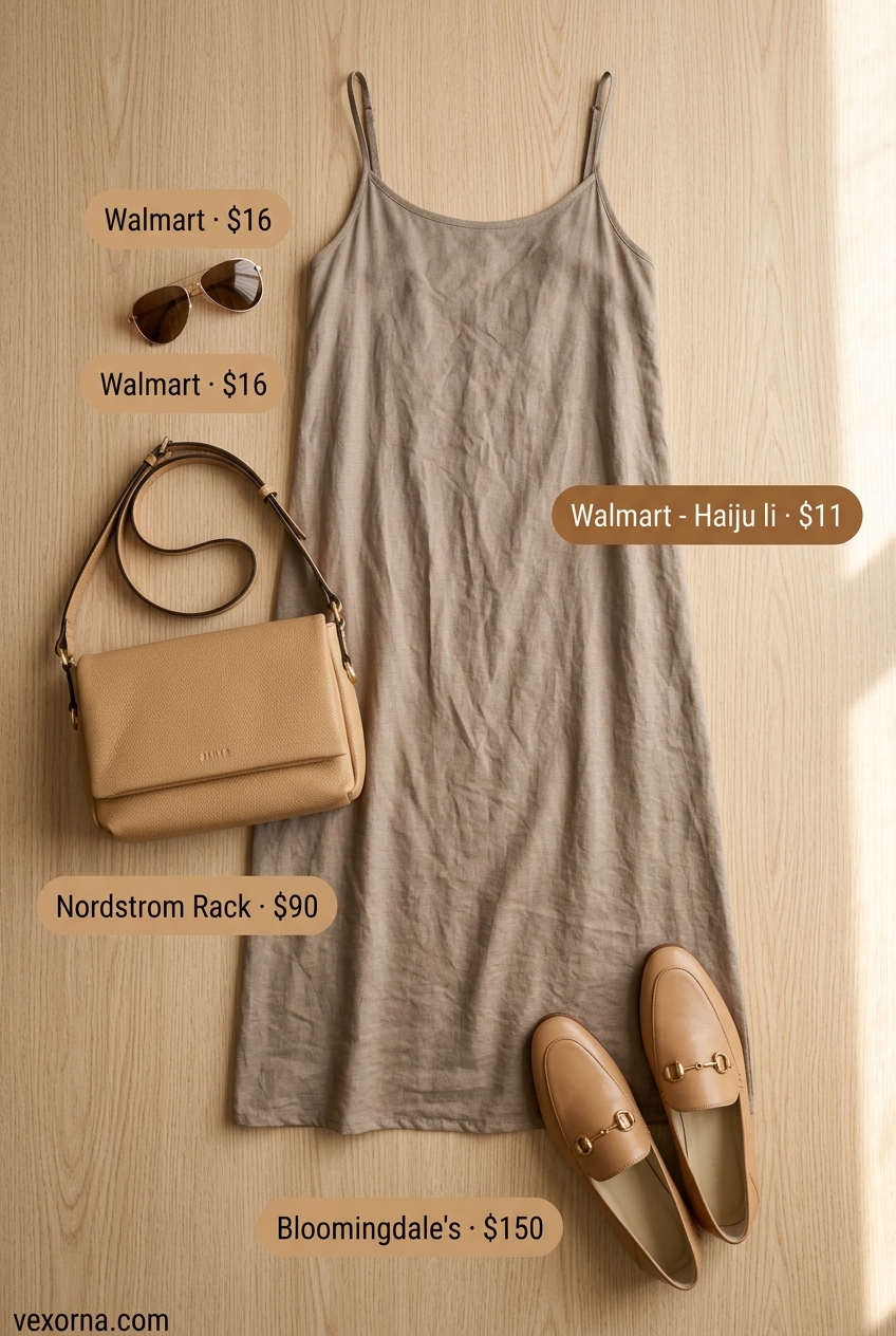 Summer Dopamine Dressing Outfits 2026: Chic navy utility jumpsuit with tan loafers and crossbody bag for a casual day out.
