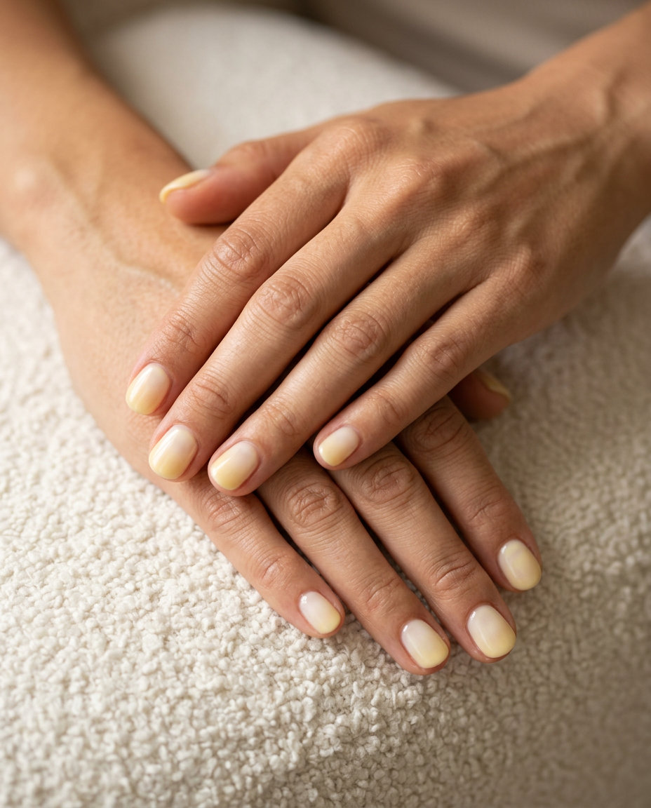 Butter Yellow Milk Bath Nails 2026: Soft & Ethereal Butter yellow milk bath nails for summer nails colors 2026: soft, ethereal on short squoval nails.