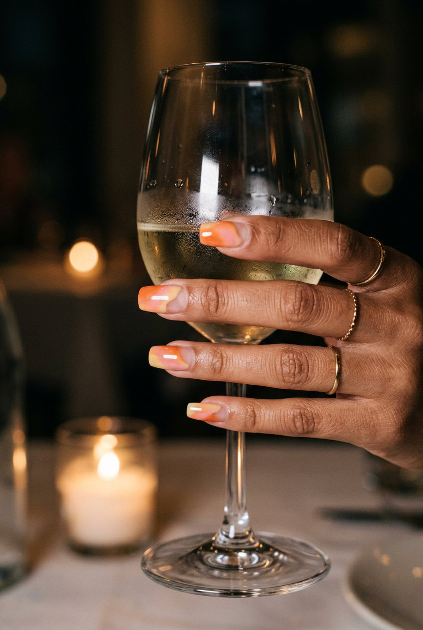 Negative Space Sunset Ombre Nails 2026 | Modern & Artistic Style Negative Space Sunset ombre nails for summer ombre nails 2026, great for casual weekends and art exhibits.