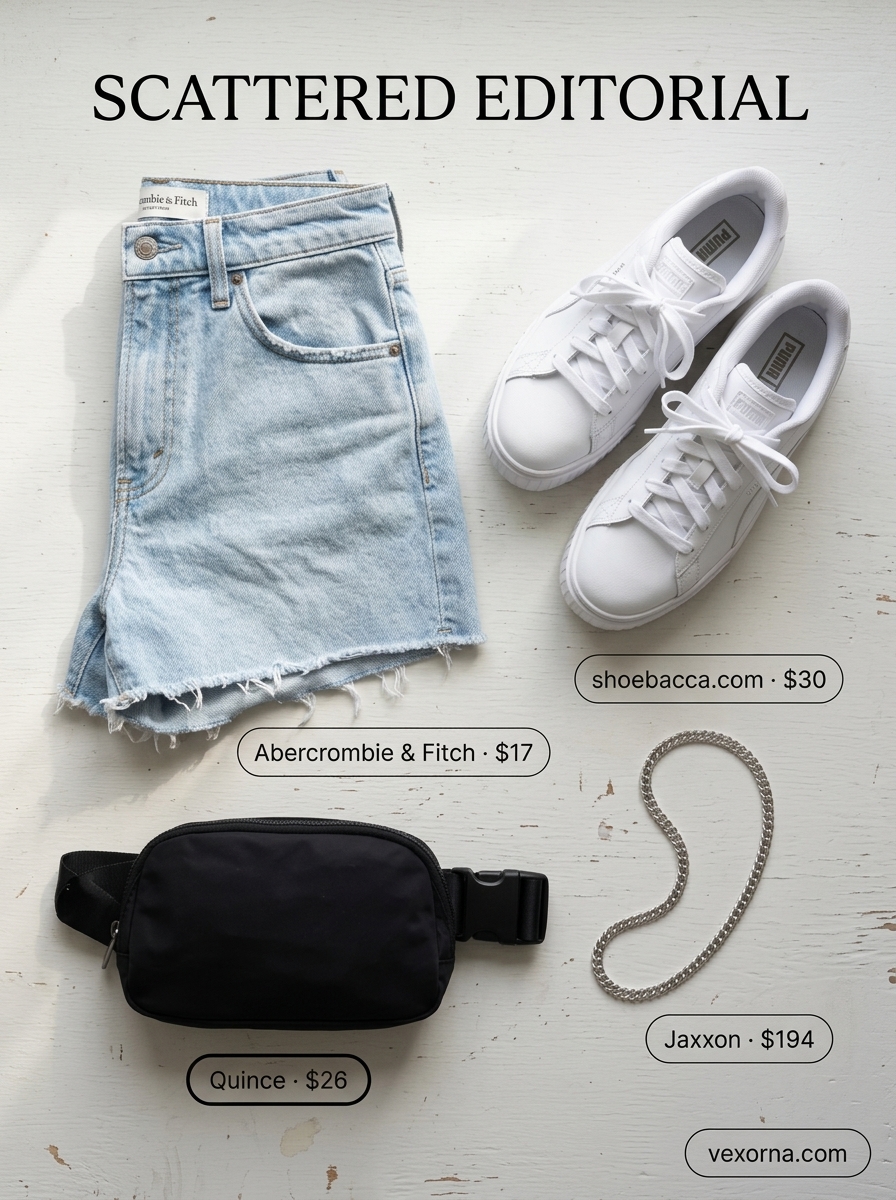 What to Wear with Blazer in Summer 2026: Denim shorts, graphic tee, & oversized denim blazer.